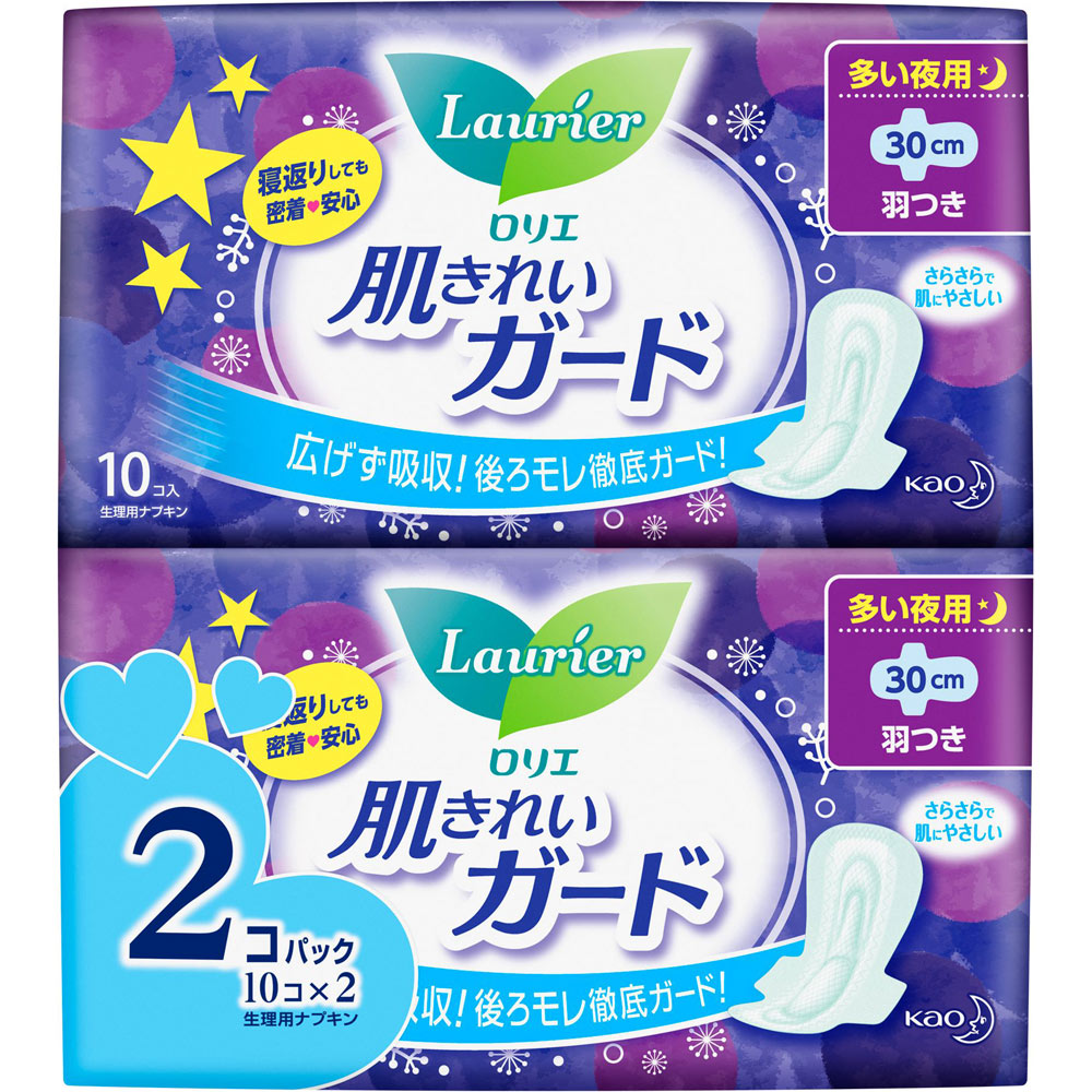 日用品卸専門,スペシャルプライス！sprice 花王 仕入 ロリエ 肌きれいガード 多い夜用 羽つき １０コ×２ X12セット